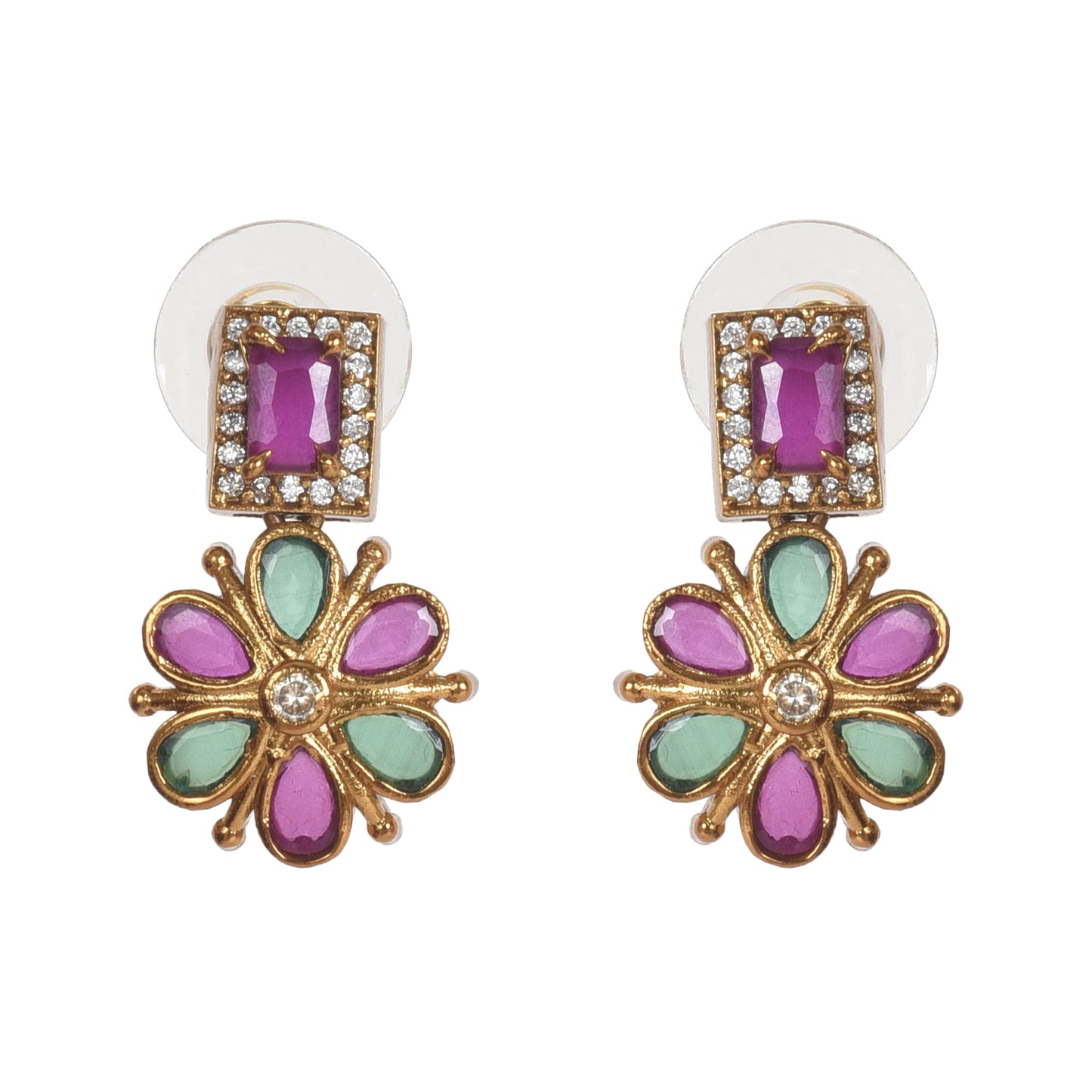 Neerjara Antique Gold-Plated Short Necklace & Earring Set