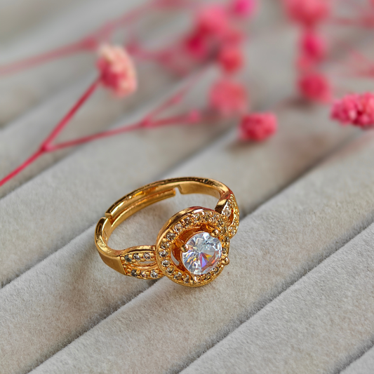 Evelyn Cubic Zirconia Engagement Adjustable Ring