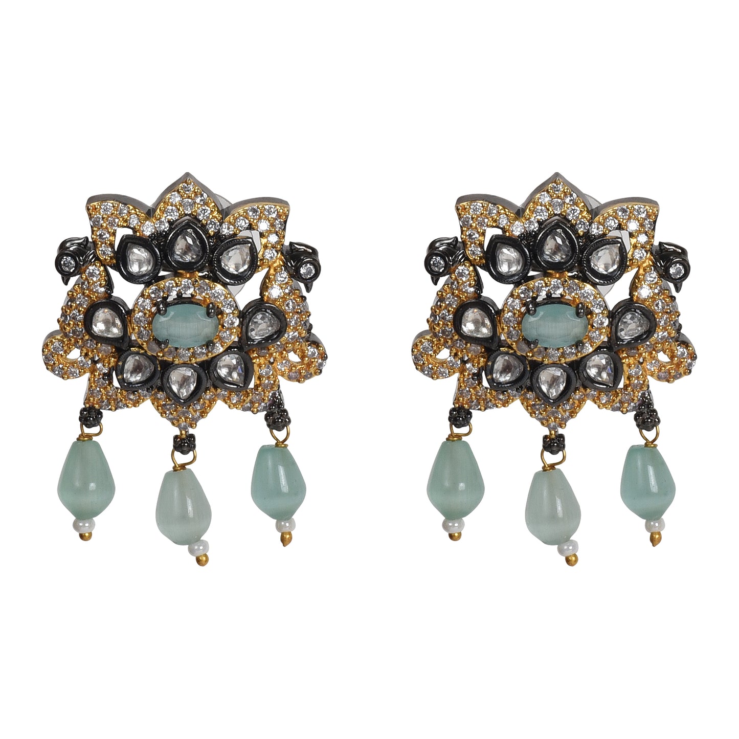Tirupati Victorian Gold-Plated Temple Necklace & Earring Set with Balaji Motif