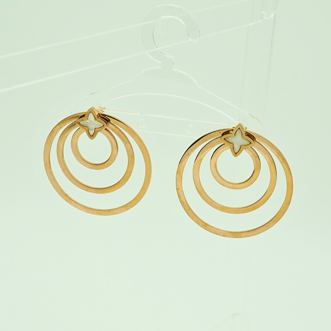 Inception Circle Rose Gold Anti-Tarnish Earrings – Elegant Geometric Statement Jewelry ATER213