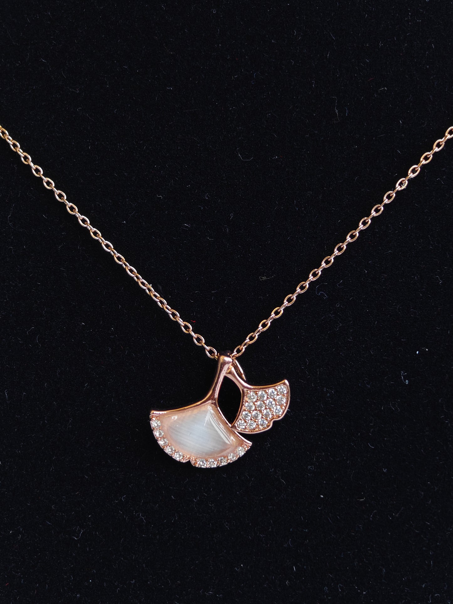 18K Rose Gold Plated Anti Tarnish CZ Studded Pendant Necklace RGCP123