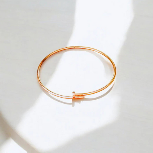 Luxury 18K Rose Gold Plated Nail Collar Necklace – Sleek & Modern Statement Piece RGCP202