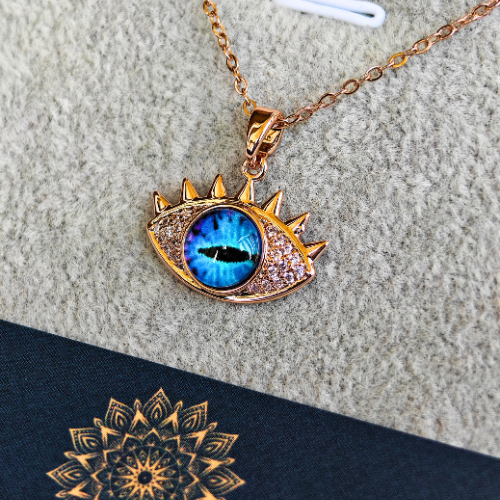 18K Rose Gold Plated Evil Eye Anti Tarnish Chain Pendant Necklace RGCP130