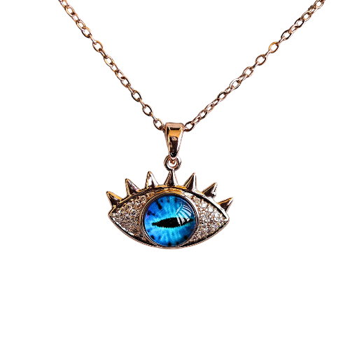 18K Rose Gold Plated Evil Eye Anti Tarnish Chain Pendant Necklace RGCP130
