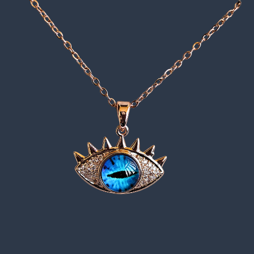 18K Rose Gold Plated Evil Eye Anti Tarnish Chain Pendant Necklace RGCP130