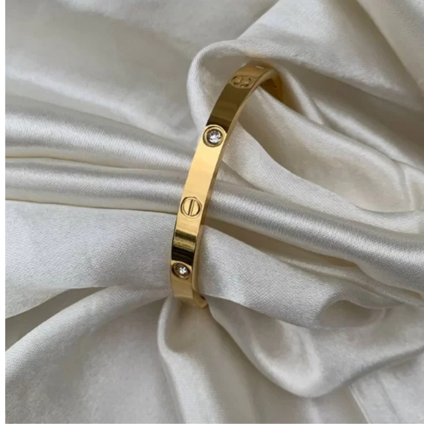 Unisex 18K Gold Kada Bracelet with Cartier Engraving – Stylish Zircon Gemstone Bangle for Men & Women RGB472