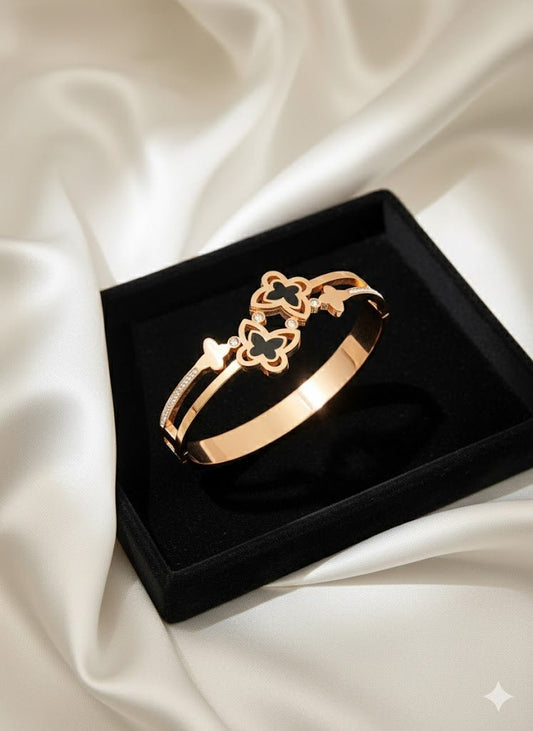 AURÉLIA AMORE LUXE Demi - Fine CZ Enamel Anti - Tarnish Kada Bracelet for Women - The Soul Jewellery