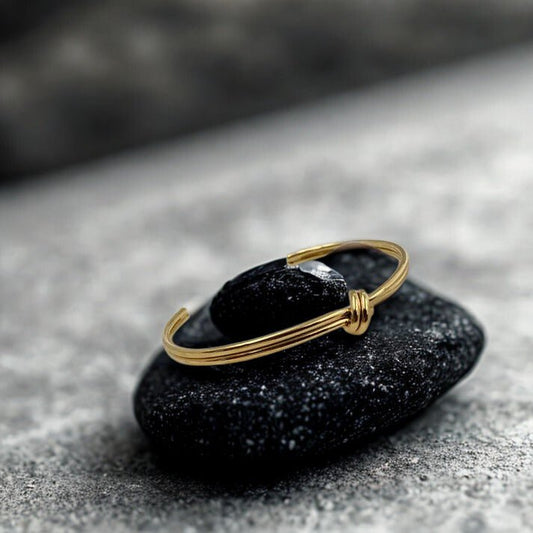 Minimalist Gold Plated Anti-Tarnish Knot Open Bracelet for Women – Elegant Adjustable Cuff Bangle- The Soul Jewellery