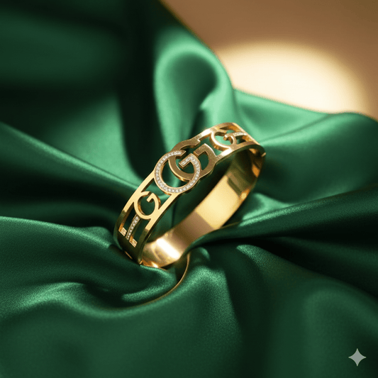 Crystal Gucci-Inspired Demi-Fine Gold-Plated Bracelet | Stainless Steel Ant tarnish Bangle for Women - The Soul Jewellery