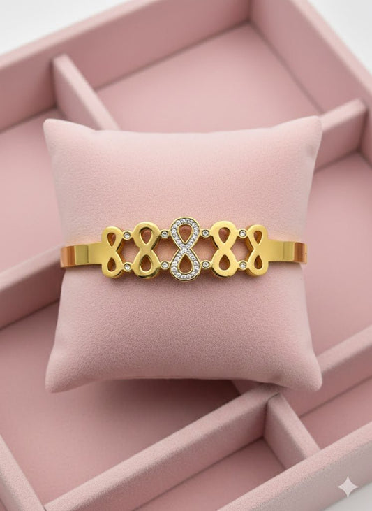 AURÉLIA AMORE LUXE 6™ Eternal Infinity CZ Radiance Demi Fine Bangle Bracelet for Women - The Soul Jewellery