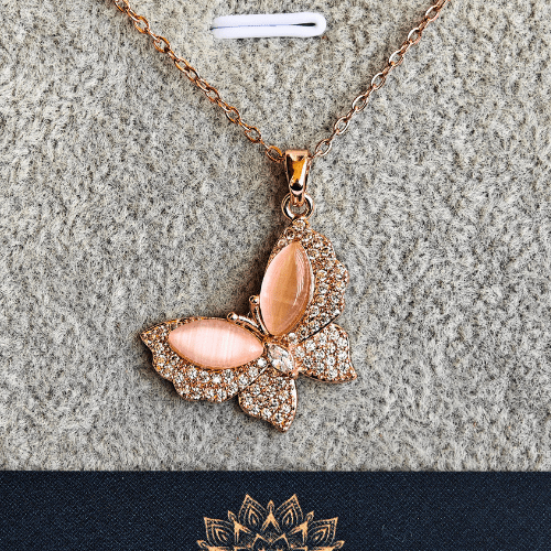 Anti Tarnish 18K Rose Gold Plated Butterfly Pendant Necklace RGCP127 - The Soul Jewellery