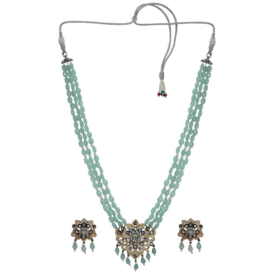 Tirupati Victorian Gold - Plated Temple Necklace & Earring Set with Balaji Motif - The Soul Jewellery