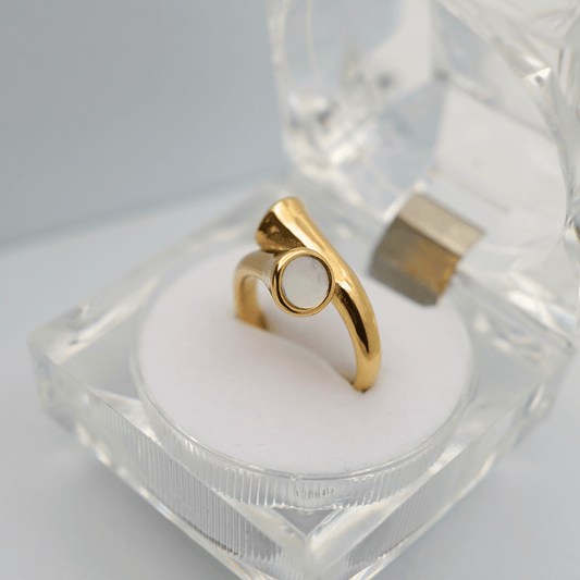Adjustable Anti - Tarnish 18K Yellow Gold Plated Zoe Ring with Minimalist Design – Modern and Elegant - The Soul Jewellery