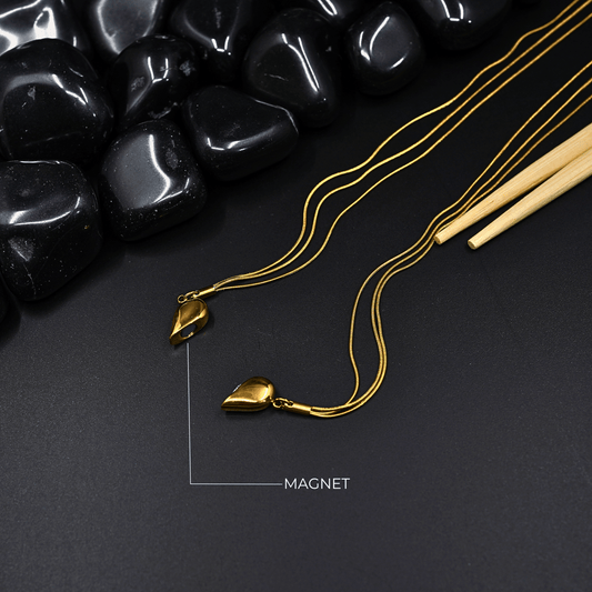 Radiant Love: 18K Gold - Plated Magnetic Anti Tarnish Necklace with Heart Pendant ATCP101 - The Soul Jewellery