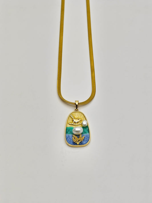 DemiFine Scenic Rabbit Pearl Pendant Chain for Women | Gold Plated Daily Wear Necklace | Series 777 - The Soul Jewellery