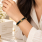 Black Enamel Gold-Tone Stainless Steel Openable Bangle Bracelet for Men and Women