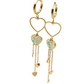 Sparkling Heart Dangle Earrings with Chain Accents – 18K Gold Plated, Anti-Tarnish Finish ATER206