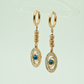 18K Rose Gold Plated Evil Eye Dangler Earrings for Women – Anti-Tarnish Sparkling Drop Earrings with Crystal Accents  ATER215