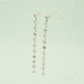 Long Crystal Chain Drop Earrings – 18K Rose Gold Plated, Anti-Tarnish Finish RGB 207