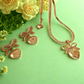 18K Gold Plated Bow-Heart Necklace & Earring Set for Women – Anti-Tarnish Romantic Jewelry Gift Set ATCP179
