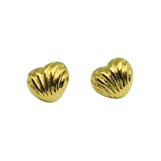 Classic Heart-Shaped Stud Earrings – 18K Gold Plated, Anti-Tarnish Finish RGB208