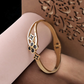 18K Gold LV-Inspired Anti-Tarnish Bangle – Black & Crystal Accents  Lucky 7 Daily-Wear Bracelet