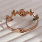 18K Rose Gold Twisted Leaves Openable Bangle for Women – Anti-Tarnish | 777 Luck, 17 Prosperity