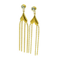 Elegant Heart Tassel Drop Earrings with Crystal Accent – 18K Gold Plated, Anti-Tarnish Finish ATER209