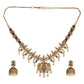 Amrita 22K Antique Matte Gold Plated Short Necklace Set with Lakshmi Devi Motif