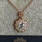 Solitaire Sun Anti Tarnish 18K Rose Gold Plated Pendant Necklace RGCP128