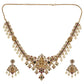 Deepti Antique Gold-Plated Short Necklace & Earring Set with Laxmi Devi motif