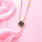 Luxury 18K Gold Plated Black Clover Pendant Necklace for Women – Elegant Anti-Tarnish Daily Wear Chain ATCP180