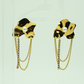 Luxury 18K Gold Plated Abstract Pearl & Crystal Chain Drop Earrings – Elegant Anti-Tarnish Statement Jewelry ATER218