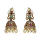 Ayanika Antique Gold-Plated Short Necklace & Jhumka Earring Set