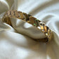 Luxury 18K Gold Plated Anti-Tarnish Geometric Pattern Bangle – Elegant & Timeless Bracelet RGB406