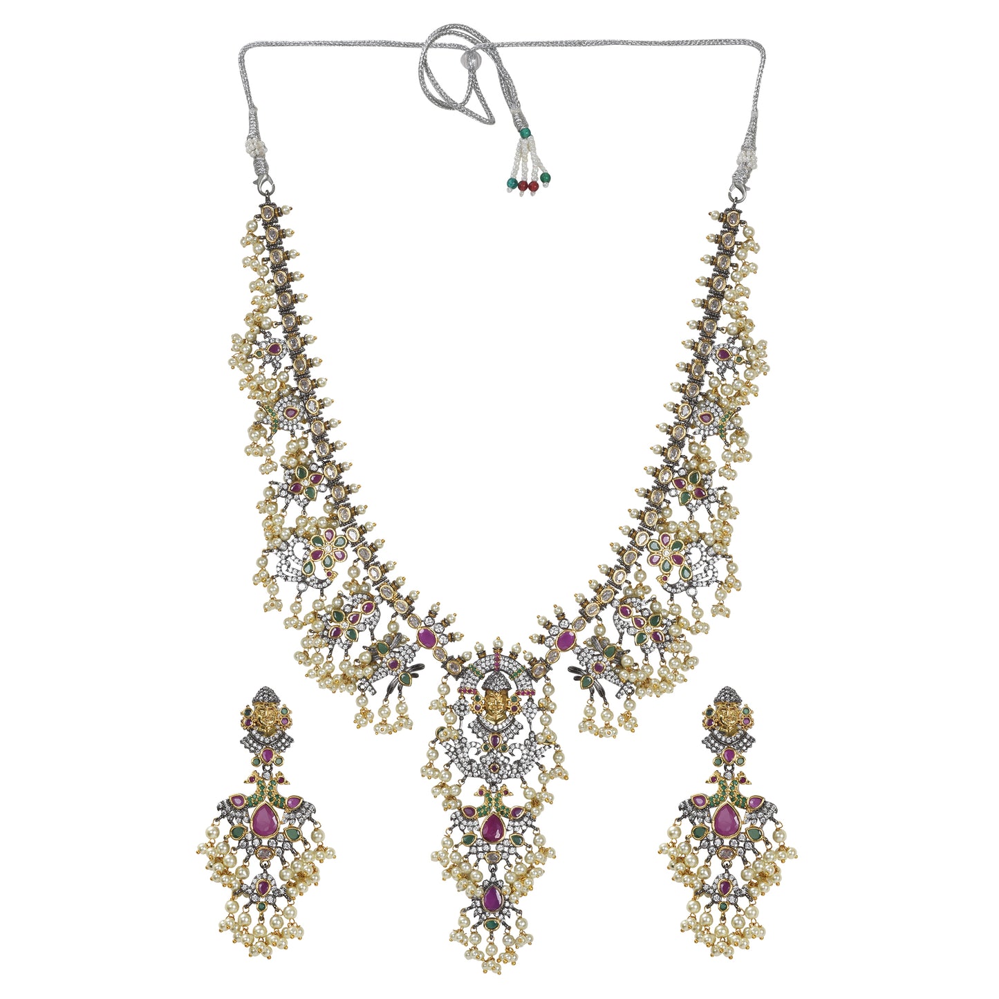 Jodha Royal Antique Gold Necklace Set - Fusion of Art