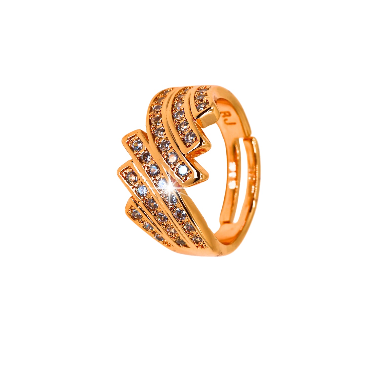 Adeline Cubic Zirconia Studded Anti tarnishing 18 K Rose Gold Plated Ring