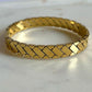 Luxury 18K Gold Plated Anti-Tarnish Geometric Pattern Bangle – Elegant & Timeless Bracelet RGB406