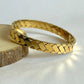 Luxury 18K Gold Plated Anti-Tarnish Geometric Pattern Bangle – Elegant & Timeless Bracelet RGB406