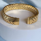Luxury 18K Gold Plated Anti-Tarnish Geometric Pattern Bangle – Elegant & Timeless Bracelet RGB406