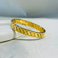 Luxury 18K Gold Plated Anti-Tarnish Geometric Pattern Bangle – Elegant & Timeless Bracelet RGB406