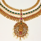 Maharani Premium Matte Gold Antique Necklace Set - Temple Jewelry