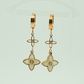 Luxury 18K Rose Gold Plated Floral Drop Earrings – Elegant Anti-Tarnish Design with Crystal Accents ATER217