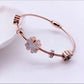 Rose Gold Plated Anti-Tarnish Floral Charm Cable Bracelet – Stylish Daily Wear for Women RGB476
