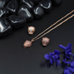 18K Rose Gold Plated Anti-Tarnish Panther Head Pendant Necklace and Earrings Set with Cubic Zirconia ATCP119