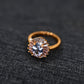 Callista  Cubic Zirconia Studded Anti tarnishing 18 K Rose Gold Plated Adjustable Engagement Ring