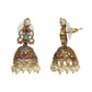 Ayanika Antique Gold-Plated Short Necklace & Jhumka Earring Set