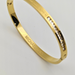 Elegant 18K Gold-Plated Anti-Tarnish Bangle with Crystal Accents by Michael Kors RGB230