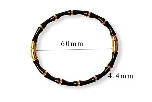 Black & Gold Bamboo Link Stainless Steel Bracelet for Women | Anti-Tarnish Everyday Bracelet - Soul Jewellery