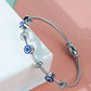Evil Eye Bracelet for Women – Silver Tone Blue Nazar Charm Cable Bracelet with CZ Spacers - Soul Jewellery